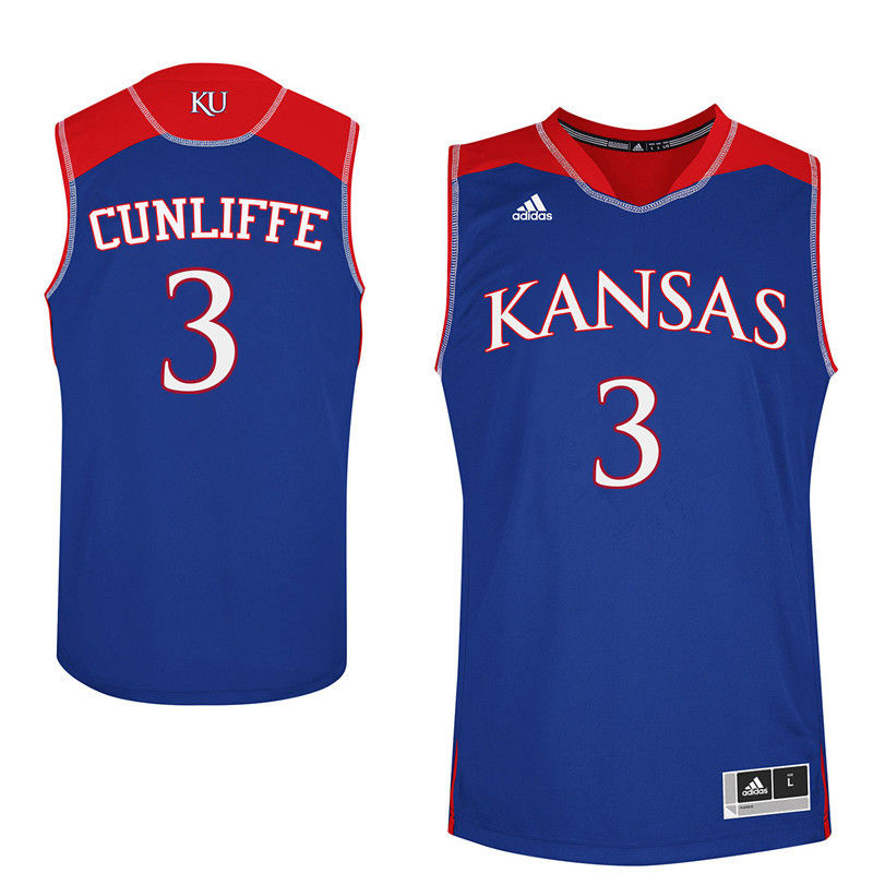 Men Kansas Jayhawks #3 Sam Cunliffe College Basketball Jerseys-Royals